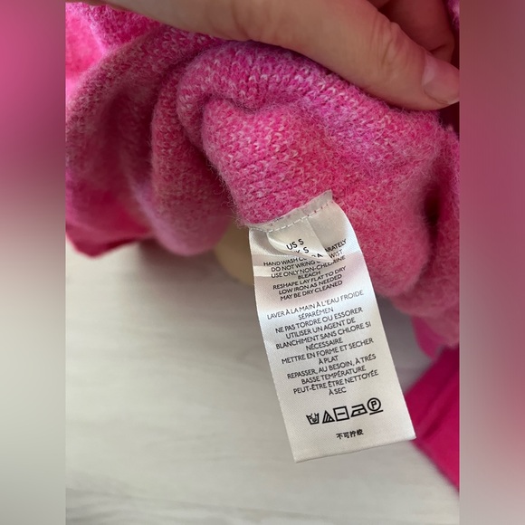 Free People Sweater Weather V-neck sweater pink knit pullover side hem slits - Picture 5 of 12